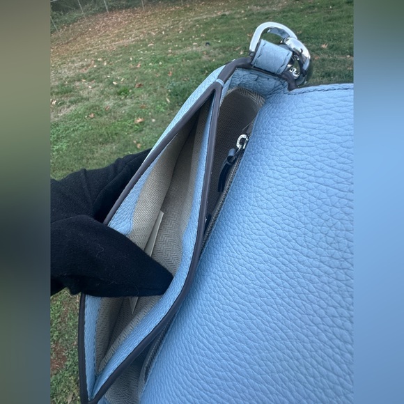 Tory Burch NWT Convertible Crossbody Pebble Leather Britten in Blue Mist R$458 - Picture 9 of 12